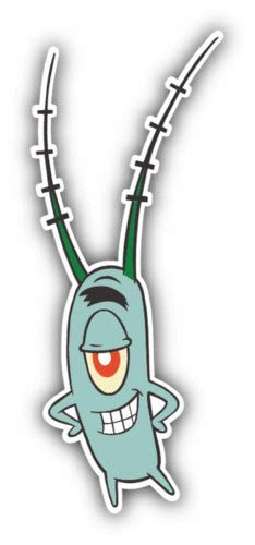 SpongeBob Sheldon J. Plankton Cartoon STICKER GRAPHIC _ Bumper WIndow Laptop Locker Waterbottle Folder Sticker Sign