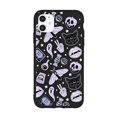 Halloween Case for iPhone 7 8 SE_Shockproof Protection Soft TPU Cases_ Pumpkins Ghosts Witch Candy Corn Bats Skulls Case for iPhone