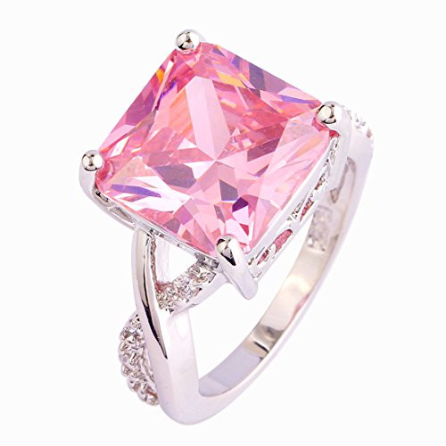 ERAWAN Women Fashion Pink  and  White Gemstone Engagement Ring Wedding Band Rings Size 6_8 EW sakcharn _7 _
