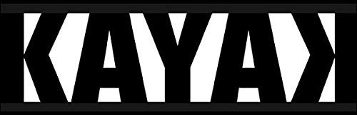 JR Studio 3x9 inch BandW Kayak w Backward K Bumper Sticker _ i Yak Paddle Kayaking Kayaker Vinyl Decal Sticker Car Waterproof Car Decal Bumper Sticker