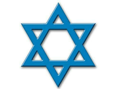 JR Studio 4x4 inch Blue 3D Look Star of David Sticker _Israel Logo Jewish Heritage Love_ Vinyl Decal Sticker Car Waterproof Car Decal Bumper Sticker