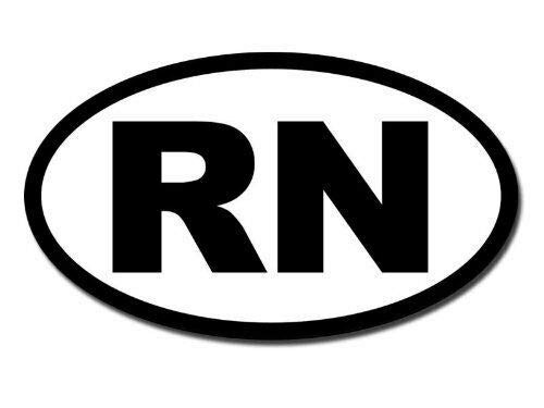 JR Studio 3x5 inch B W Oval RN Sticker _Registered Nurse car_ Vinyl Decal Sticker Car Waterproof Car Decal Bumper Sticker