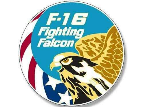 JR Studio 4x4 inch Round F_16 Fighting Falcon Logo Sticker _USAF air Force USA Army_ Vinyl Decal Sticker Car Waterproof Car Decal Bumper Sticker