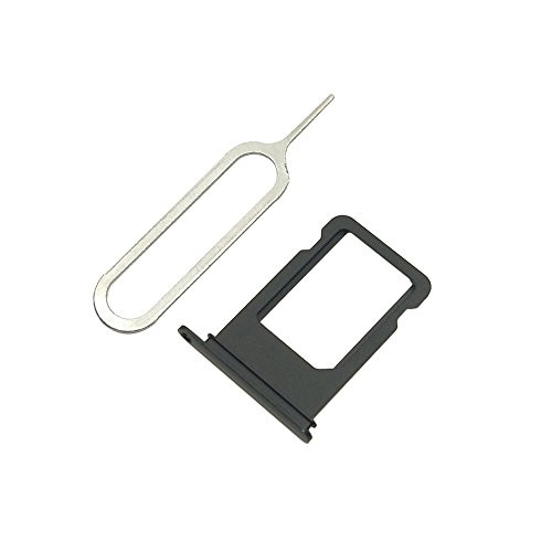 EMiEN SIM Card Tray Slot Holder Replacement for iPhone 7 4.7 Inch  Plus  SIM Card Tray Open Eject Pin _Jet Black_