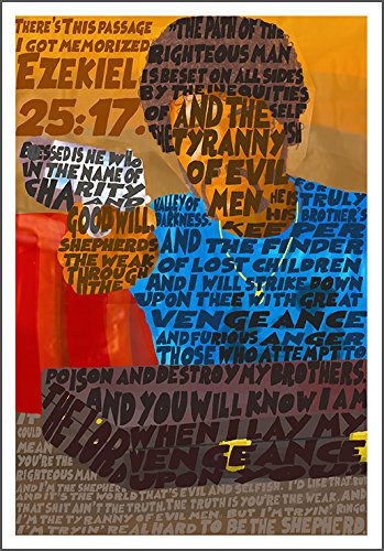 Jules Winnfield Samuel L Jackson Pulp Fiction Ezekiel 25 17 mini_print 5x7 inch