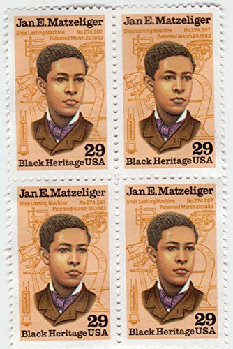 1991 JAN E MATZELIGER ~ BLACK HERITAGE ~ BLACK HISTORY  2567 Block of 4 x 29 cents US Postage Stamps