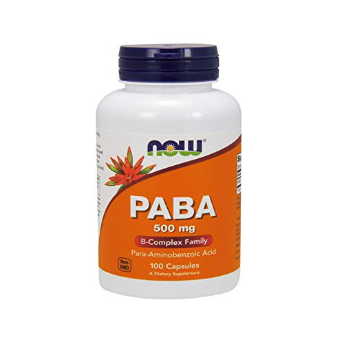 NOW Supplements_ PABA _Para_Aminobenzoic Acid_ 500 mg_ B_Complex Family_ 100 Capsules NOW Supplements_ PABA _Para_Aminobenzoic Acid_ 500 mg_ B_Complex Family_ 100 Capsules