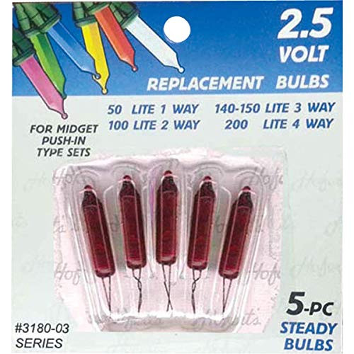 J Hofert Mini Red 2.5V Replacement Light Bulb _5_Pack_ _ 1 Each