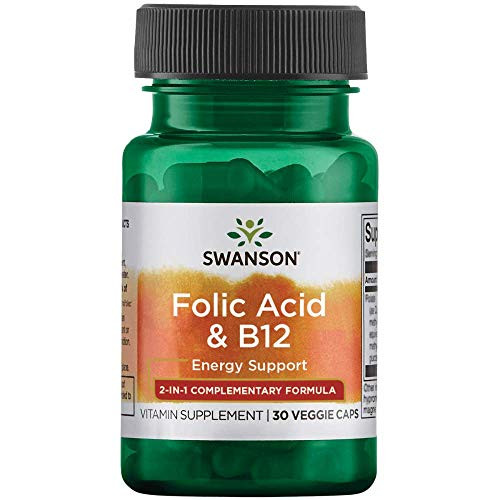 Swanson Folic Acid  and  Vitamin B_12 30 Veg Capsules