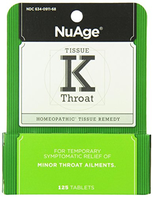 Cough Medicine_ NuAge Homeopathic Tissue K Throat Remedy_ Sore Throat Relief_ 125 Count Cough Medicine_ NuAge Homeopathic Tissue K Throat Remedy_ Sore Throat Relief_ 125 Count