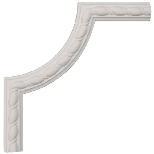Ekena Millwork Bulwark Rope PML08X08BU Panel Corner _Matches Moulding MLD01X00BU__ 8 inch W x 8 inch H x 5 8 inch P_ Factory Primed