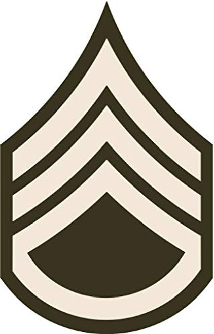 PHS U.S. Army SSG E_6 Rank Insignia Army Greens Decal for Car Truck Window Laptop