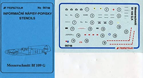 Propagteam Decals 1 48 Popisky Stencils Messerschmitt Bf_109 G K  00748
