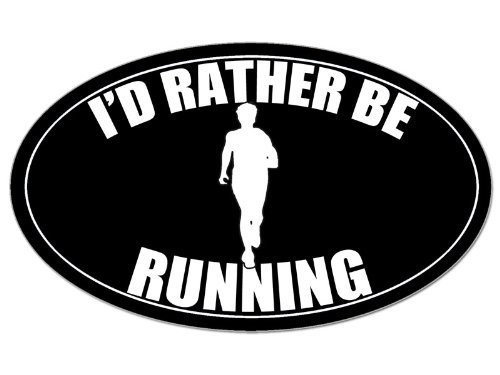 LPF USA Magnet Oval I'd Rather be Running Magnetic Sticker