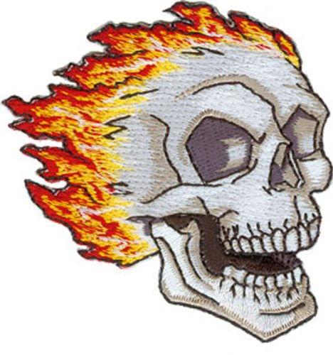 C and D Visionary Application Side Skull with Flames Patch