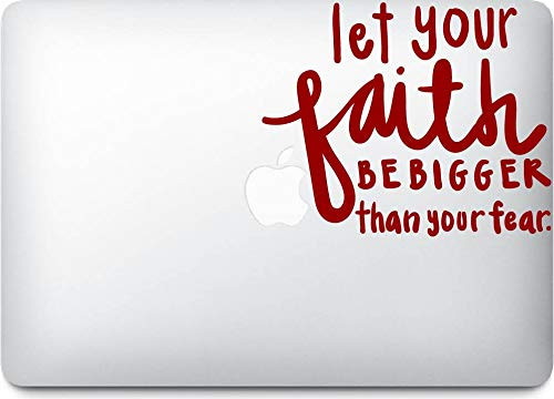 H.J Design Faith Fear _4 inch _ Vinyl Decal Sticker for Car Automobile Window Wall Laptop Notebook Etc. Any Smooth Surface Such As Windows Bumpers _Red_