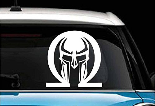 Sparta_Molon_Labe _White 4 inch _ Vinyl Decal Sticker for Car Automobile Window Wall Laptop Notebook Etc.... Any Smooth Surface Such As Windows Bumpers