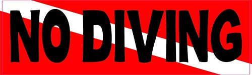 StickerTalk Diver Down Flag No Diving Vinyl Sticker_ 10 inches by 3 inches