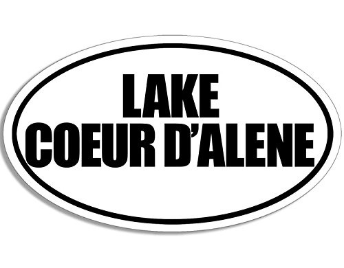 American Vinyl B W Oval Coeur D'alene Lake Sticker _Idaho Kootenai City_