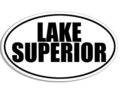 American Vinyl B W Oval Lake Superior Sticker _Largest Great Canada Ontario Wisconsin_