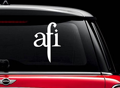 AFI BAND _White 4 inch _ Vinyl Decal Sticker for Car Automobile Window Wall Laptop Notebook Etc.... Any Smooth Surface Such As Windows Bumpers