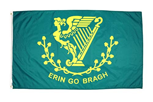 High Supply 3x5 Erin Go Bragh Flag 3x5 Irish Flag 3x5 Ireland Flag with Two Brass Grommets_ Double Stitched Edges_ and 100 Percent  Polyester Fabric_ 3x5 Irish Flag_ Erin Go Bragh Outdoor Flag