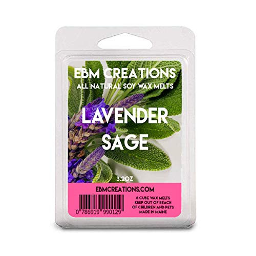 Lavender Sage _ Scented All Natural Soy Wax Melts _ 6 Cube Clamshell 3.2oz Highly Scented! Lavender Sage _ Scented All Natural Soy Wax Melts _ 6 Cube Clamshell 3.2oz Highly Scented!