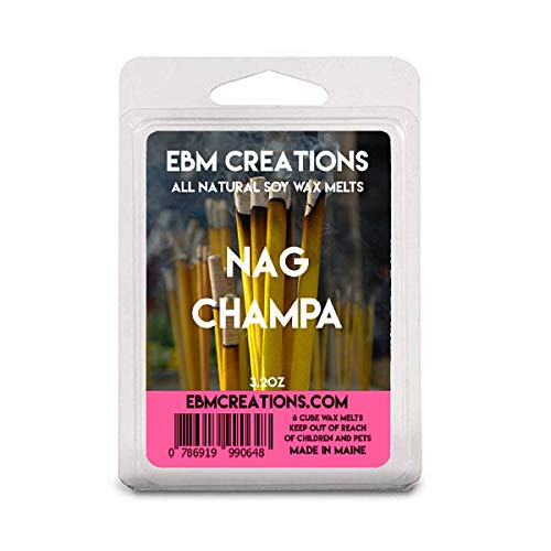 Nag Champa _ Scented All Natural Soy Wax Melts _ 6 Cube Clamshell 3.2oz Highly Scented!