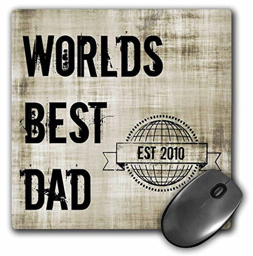 3dRose LLC 8 x 8 x 0.25 Inches Mouse Pad, Worlds Best Dad Est 2010 (mp_184202_1) 3dRose LLC 8 x 8 x 0.25 Inches Mouse Pad, Worlds Best Dad Est 2010 (mp_184202_1)