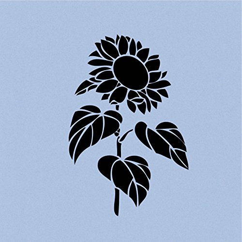 Sunflower _Black 4 inch _ Vinyl Decal Sticker for Car Automobile Window Wall Laptop Notebook Etc.... Any Smooth Surface Such As Windows Bumpers