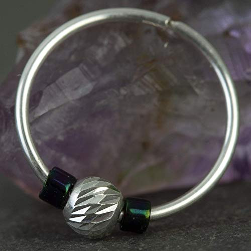 Tiny Silver Nose Piercing Ring _Ultra Thin 24G 925 Sterling Silver Nose Hoop_ 7mm Tiny Nose Hoop