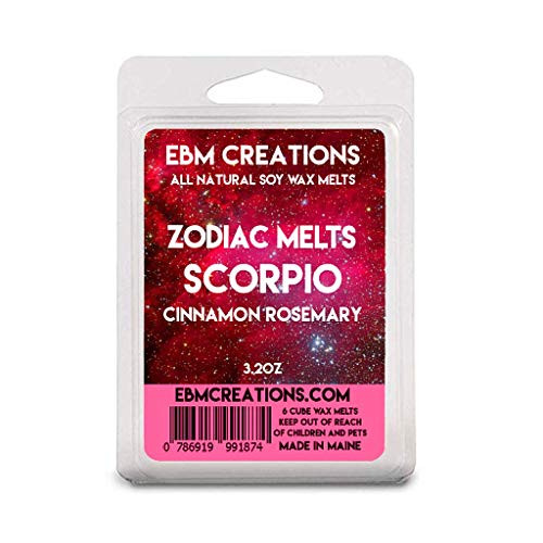 Zodiac Melts _ Scorpio _ Cinnamon Rosemary _ Scented All Natural Soy Wax Melts _ 6 Cube Clamshell 3.2oz Highly Scented! Zodiac Melts _ Scorpio _ Cinnamon Rosemary _ Scented All Natural Soy Wax Melts _ 6 Cube Clamshell 3.2oz Highly Scented!