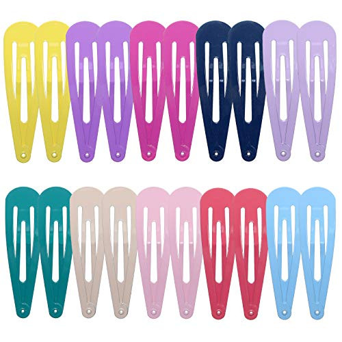 20 Pieces Colored 2.7'' Large Hair Clips No Slip Metal Snap Clips Women Barrettes