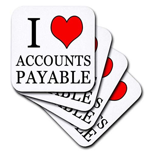 3dRose I Love Accounts Payable Red - Soft Coasters, set of 8 (cst_224035_2)