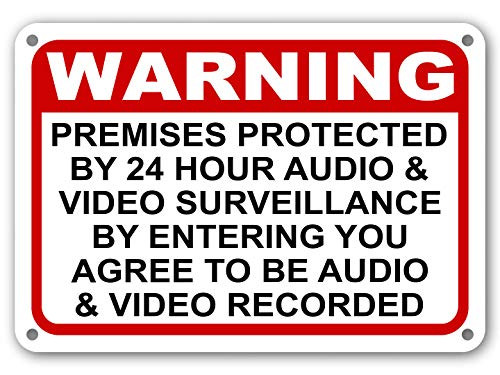 Mysignboards Home Security Sign Video Surveillance Audio  and  Video Camera Warning CCTV Signs Rust Free Outdoor Waterproof Fade Resistant UV Protective Ink CCTV 7 inch x 11 inch