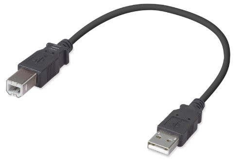 Ziotek ZT1311544 HC1 A Male To B Male_ 1_Feet Usb 2.0 Shortys_ Black