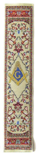 Square  and  Compass Beige Masonic Bookmark _ _7'' x 2''_
