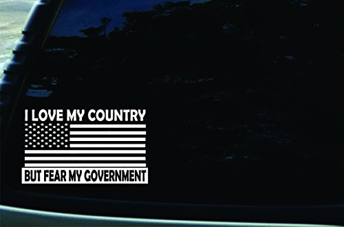 7 inch  X 4 inch  I Love My Country but Fear My Government Vinyl DIE CUT decal for your car_ truck_ window_ laptop_ MacBook