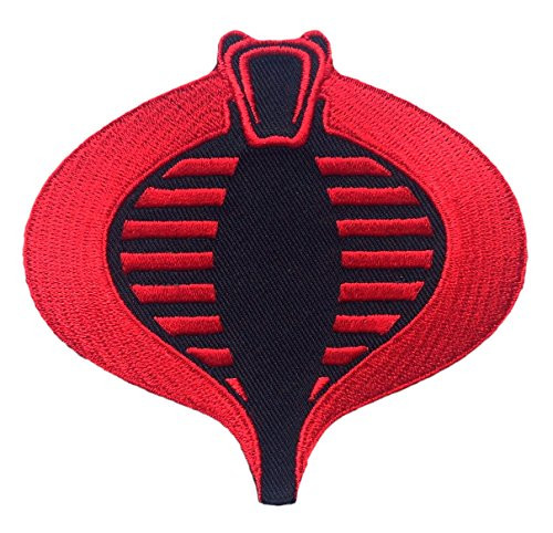 Patch Squad Men's G.I. JOE Cobra Logo Embroidered PATCH _Black Red Iron On_