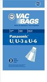 Panasonic Paper Bag U U3 U6 Upright DVC 3PK  40549
