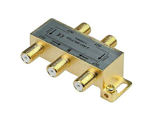 iMBAPrice 110015_1 _1_Pack_ Glod Plated 2.4 Ghz 4_Way Coaxial Cable Splitter F_Type Screw for Video Satellite Splitter VCR Cable Splitter TV Splitter Antenna Splitter RG6 Splitter iMBAPrice 110015_1 _1_Pack_ Glod Plated 2.4 Ghz 4_Way Coaxial Cable Splitter F_Type Screw for Video Satellite Splitter VCR Cable Splitter TV Splitter Antenna Splitter RG6 Splitter