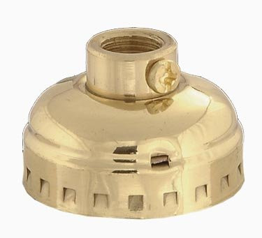 B and P Lamp Socket Cap_ Nickel_ No Side Outlet_ 1 8Ip