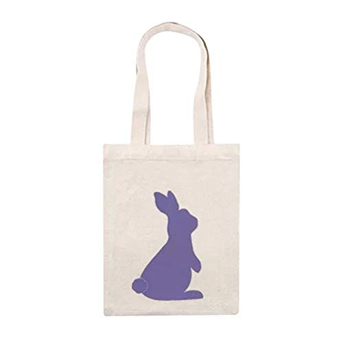 Sdeycui Easter Bunny Basket Bags Gift Basket Easter Bag Bunny Ear Bag Tote Bag for Egg Hunting Candy and Gifts Carry Bucket _B_ Purple_