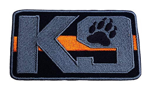 K_9 Thin Orange Line Search and Rescue Patch _3.5 Inch_ Embroidered Hook  Plus  Loop K9 Badge Canine Service Dog Applique