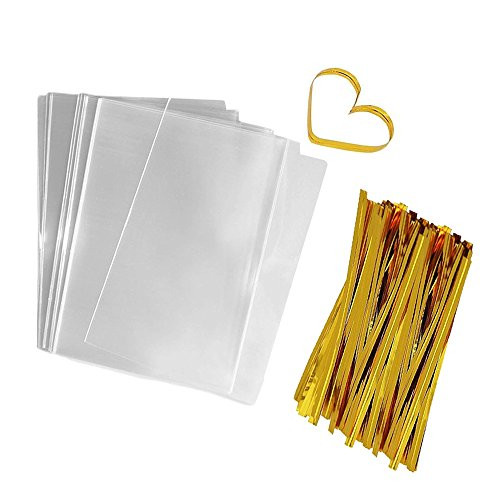 Cellophane Bags 200 PCS Clear Flat Cello Treat Bags Party Favor Bag for Gift Bakery Cookies Candies with 200 Twist Ties _3x4 inch _ Cellophane Bags 200 PCS Clear Flat Cello Treat Bags Party Favor Bag for Gift Bakery Cookies Candies with 200 Twist Ties _3x4 inch _