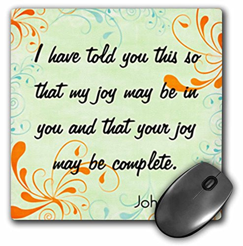 3dRose 8 x 8 x 0.25 Inches Mouse Pad, Bible Verse John 15-11 Gradient Swirl Pastel Bible (mp_150071_1)