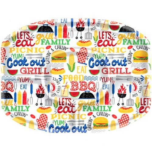 Amscan Platter Party Supplies_ 13 1 4 inch H x 18 1 4 inch W x 1 1 4 inch _ Multicolor