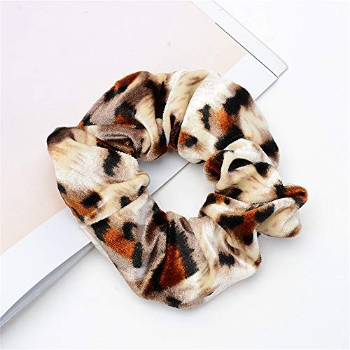 Women or Girls Leopard Print Hair Scrunchies Velvet Elastic Hair Bands Scrunchy Hair Ties Ropes Scrunchie _d_Multicolor .1.77X2.7in_