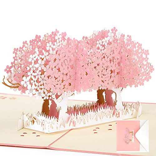 Pop Up Valentines Day Card for Her Wife Girlfriend Cherry Blossom Anniversary Card Birthday Card Love Card Greeting Card for Husband Boyfriend Him Couple Parents