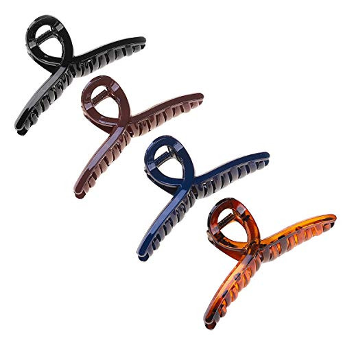 Hair Claw Clips for Women Large Strong Hold Hair Clips Hair Grip Hairpins Barrettes for Thick Hair _4PCS_XS_ Hair Claw Clips for Women Large Strong Hold Hair Clips Hair Grip Hairpins Barrettes for Thick Hair _4PCS_XS_